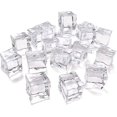 thumbnail image 1 of Cubitos de hielo acrílicos, cubitos de hielo falsos transparentes para decoración de bares, rellenos de jarrones, accesorios de fotografía, manualidades (2*2 cm), 1 of 4