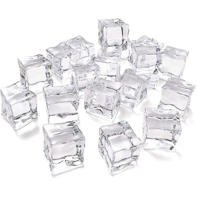 Cubitos de hielo acrílicos, cubitos de hielo falsos transparentes para decoración de bares, rellenos de jarrones, accesorios de fotografía, manualidades (2*2 cm)