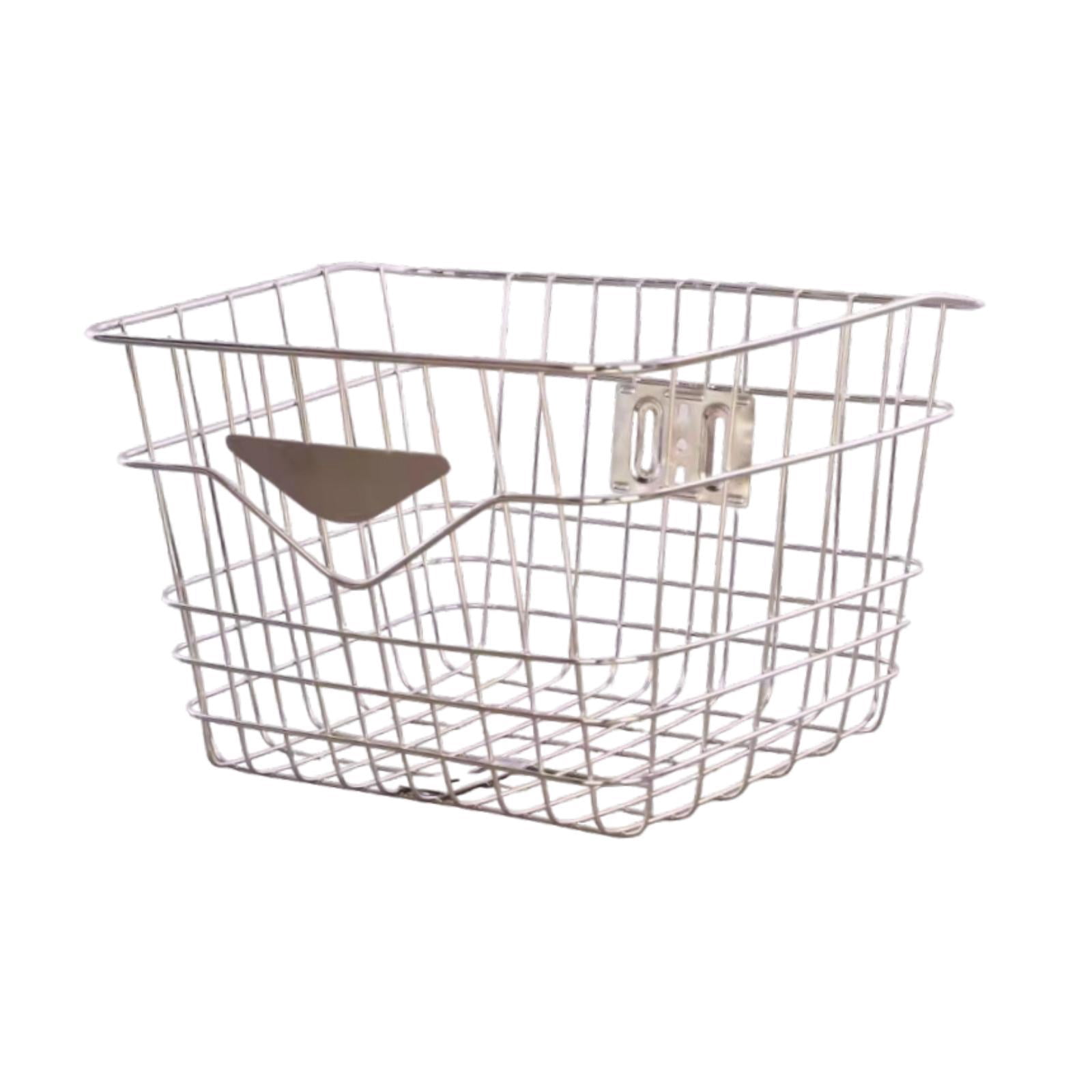 harayaa Bicycle Basket Storage Basket Metal Practical Folding Bicycles Bike Front Basket Style A