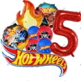 thumbnail image 4 of Hot Wheels-ramo de Globos para fiesta de cumpleaños, decoraciones de 32 pulgadas, número rojo, 1er y 2.o juego de Globos, Flamme Cars, Globos para niños y niñas, 4 of 5