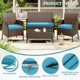 thumbnail image 4 of Kimunuk 3 Pcs Outdoor Cushion Covers, Waterproof Patio Seat Cushions Replacement Slipcovers for Wicker Rattan Conversation Furniture Set, Lake Blue, 4 of 6