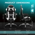 thumbnail image 3 of JONPONY Big and Tall Gaming Chair, Ergonomic Design, Gamer Chair PU Leather with Footrest and Lumbar Support, High Back Office Chair Support 8 Hours Long Sitting, Computer Chair,Black White, 3 of 9