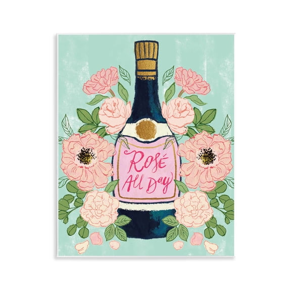 Stupell Industries Rose All Day Champagne Food & Beverage Painting Unframed Art Print Wall Art, 11 x 14