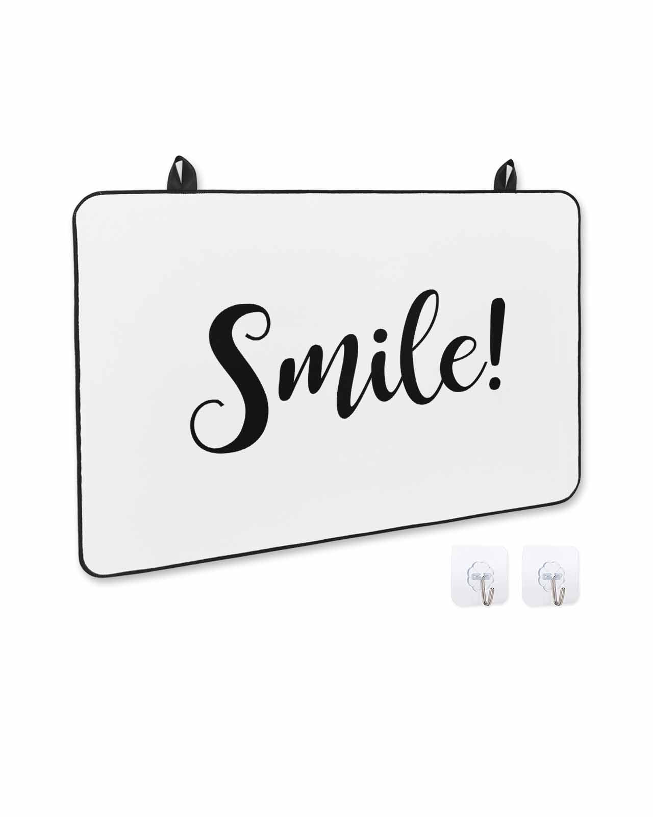 nqOlkjepod Large Induction Cooktop Protector Mat 24"x21", Smile Stove Top Covers for Electric Stove, Black Words Decorative Stove Burner Cover Mats, Glass Top Stove Cover