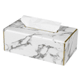 thumbnail image 3 of KINGFOM Tissue Box Cover, Leather Rectangular Toilet Paper Holder Facial Tissue Box Tissue Case Tissue Holder for Bedroom Bathroom Office Car White Marble, 3 of 9