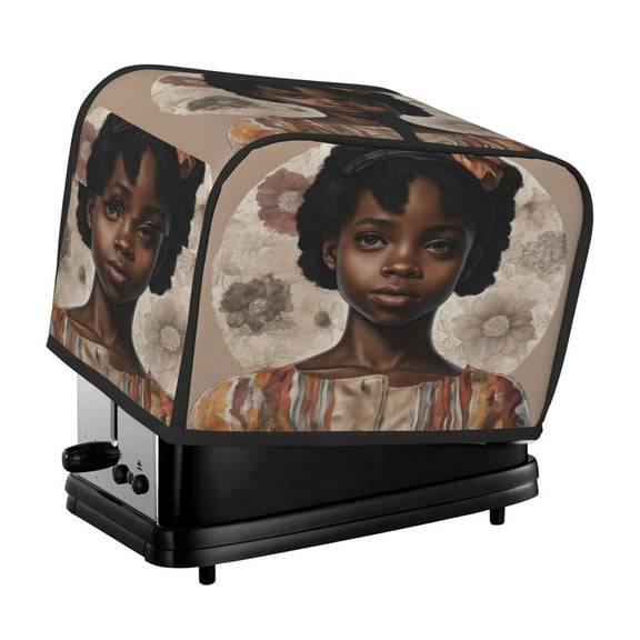 Toaster Cover For 2 Or 4 Slice, Two Or Four Slice Toaster Hood Dust-Proof Cover For Kitchen Washable Small Appliance African American Black Girl