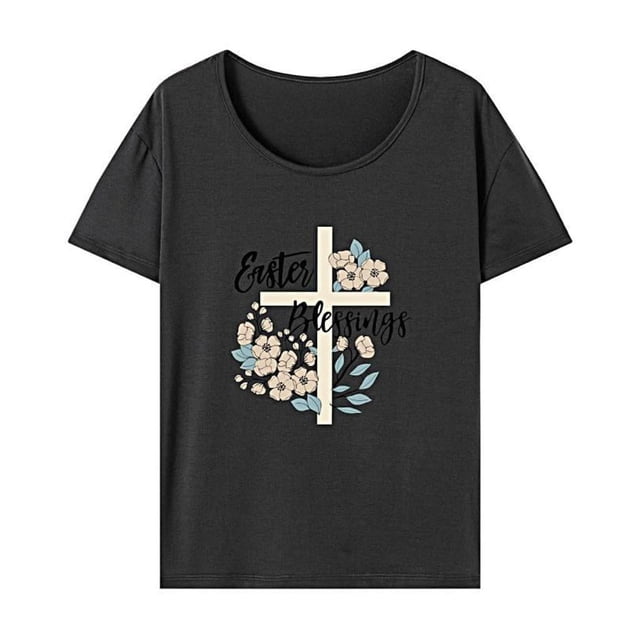 Camiseta para mujer con cuello redondo y trajes casuales, cuello redondo, camisetas de verano para deportes M