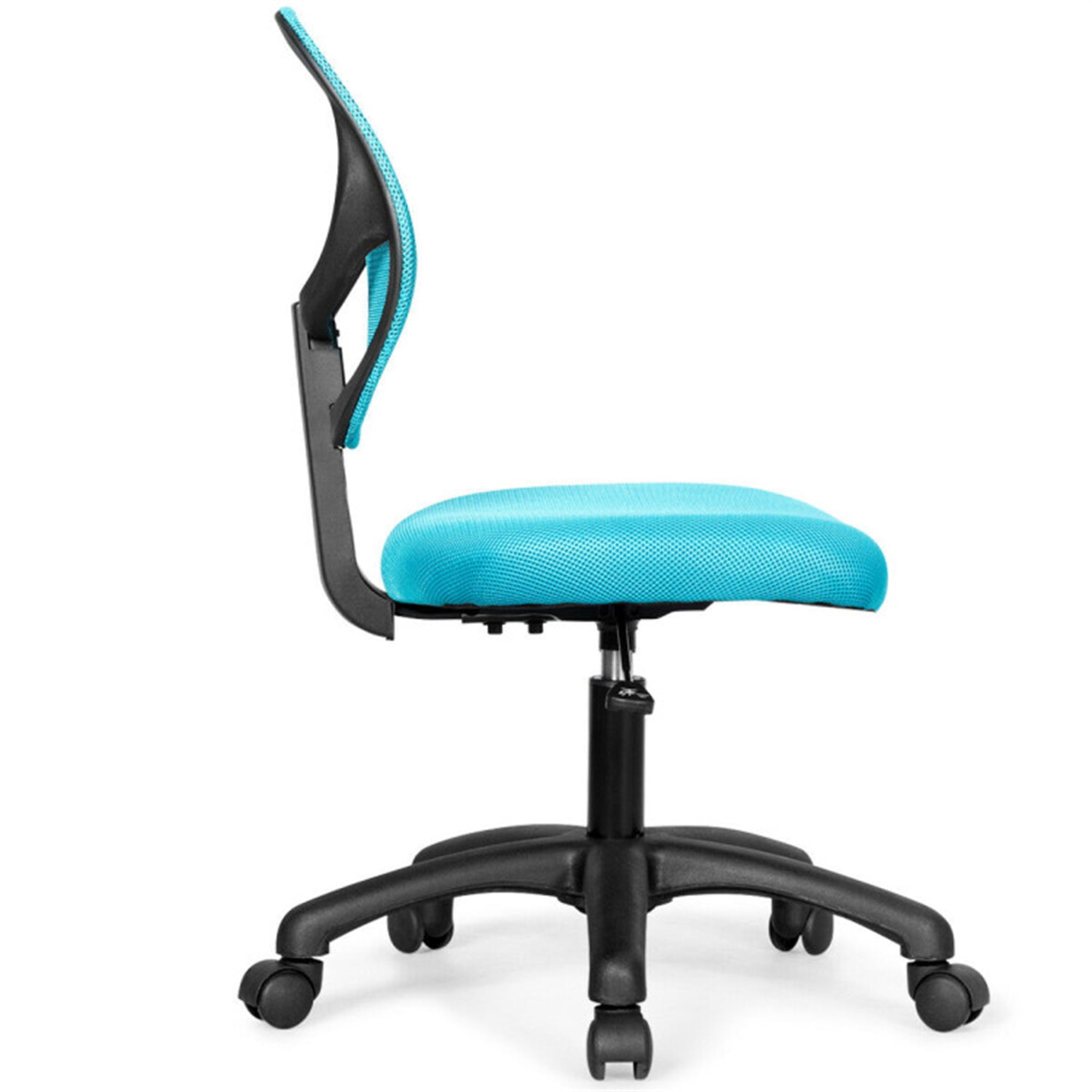 Demi Bonn Low-back Computer Task Chair with Adjustable Height and Swivel Casters, Rolling Work Computer Desk Chair, Blue