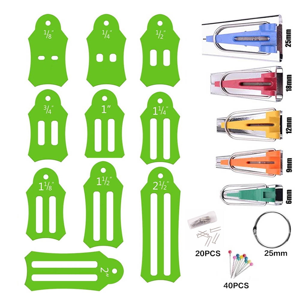 Plastic Fold Bias Tape Maker Tool Kit Binding Foot Hand Sewing
