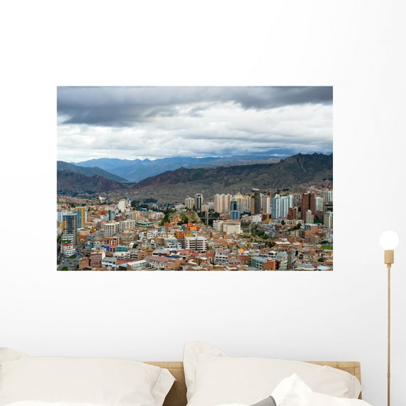 Panoramic La Paz Bolivia Wall Mural by Wallmonkeys Peel and Stick Graphic (36 in W x 24 in H) WM163930