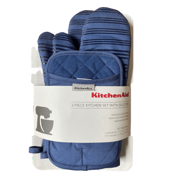 Kitchenaid 3 Piece Kitchen Set With Silicone 2 Oven Mitts 1 Pot Holder Walmart Com Walmart Com