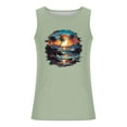 thumbnail image 4 of Dagegui Under $10 Mens Hawaiian Tank Tops Sunset Palm Tree Graphic Tropical Tanks Big and Tall Muscle Tank Top Loose Sleeveless Crewneck Workout Vest Mint Green M, 4 of 5