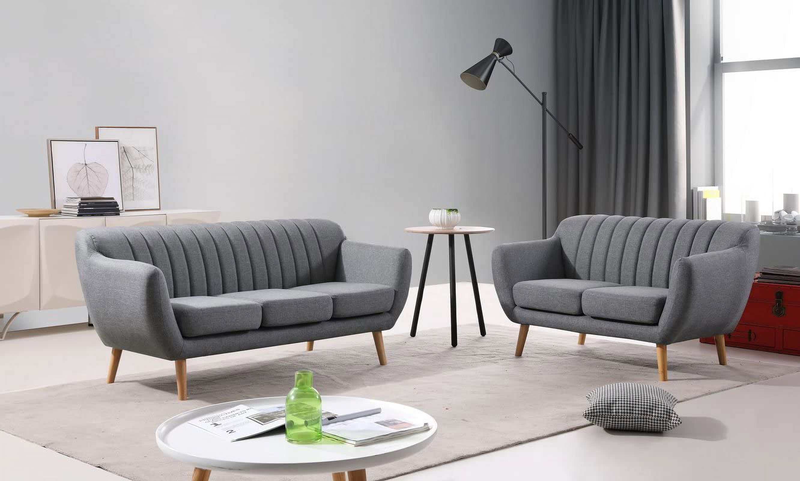 US Pride Furniture Mid Century Modern Loveseat