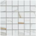 thumbnail image 3 of The Tile Life Chronos White/ Gold Matte Porcelain Mosaic Floor & Wall Tile, 12 x 12 in, 4-Piece, 3 of 5