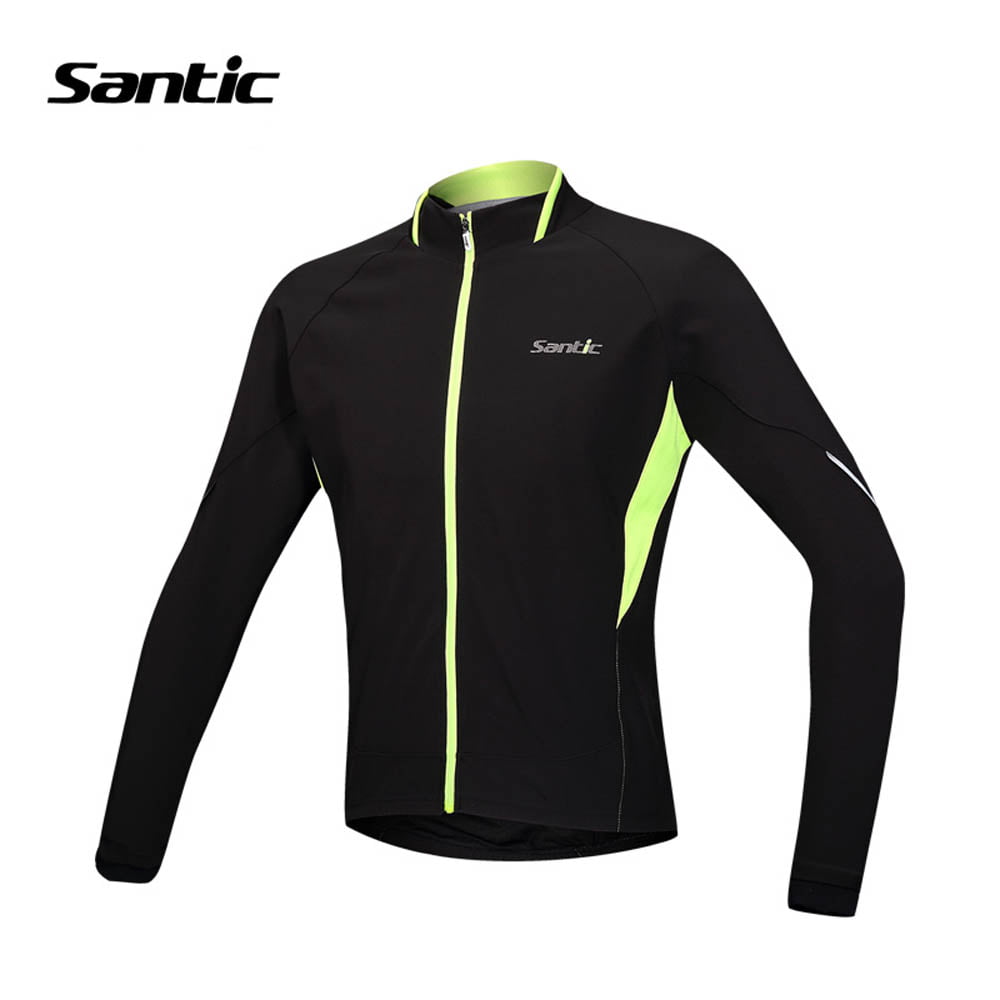 Santic Cycling Jersey Mens Long Sleeve Jacket Fleece Thermal Windproof Winter Bike Bicycle Coat 
