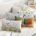 thumbnail image 5 of Spring Pillow Covers 12x20 inch Set of 2, Soft Pillowcases Golden Leaves Pattern Decorative Sofa Living Room Bed Square Pillow Case Cushion Cover-Golden, 5 of 6