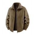 thumbnail image 2 of Jerdar Men's Cotton Sherpa Collar Washed Jacket, Loose Fit Thickened Winter Coat with Multi‑Pockets, Casual Outdoor Outerwear Winter Jackets, 2 of 9