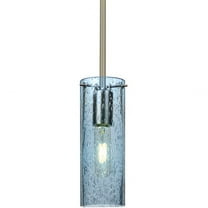 Besa Lighting - Juni 10 - 1 Light Cord Pendant-Satin Nickel Finish-Blue Bubble