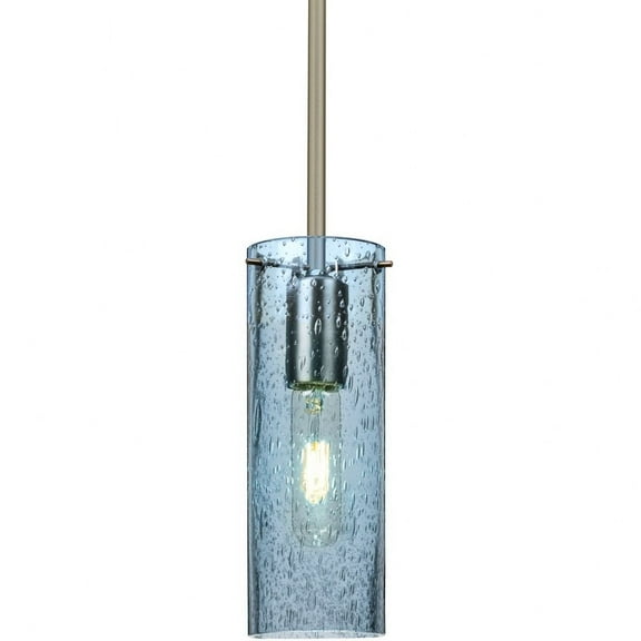 Besa Lighting - Juni 10 - 1 Light Cord Pendant-Satin Nickel Finish-Blue Bubble
