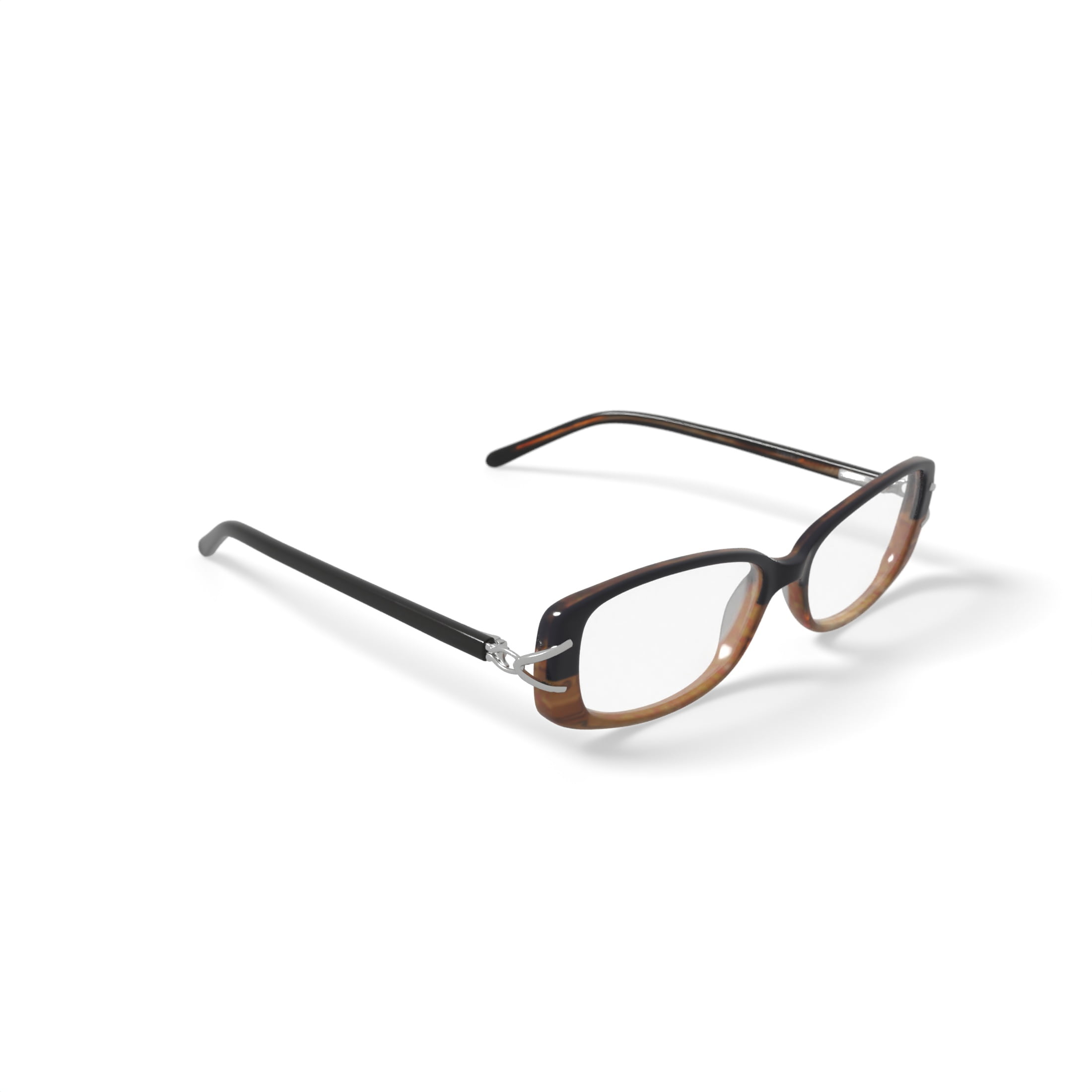 Contour Women's FM14079 Rectangular Prescription Eyeglasses with Case, Purple/Brown