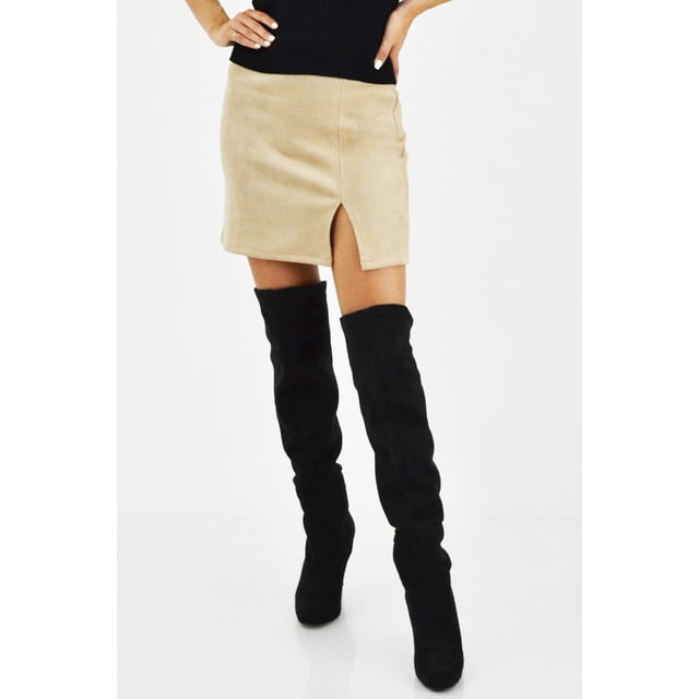 Falda de gamuza Roman Fashion /Tallas Extras, 2801 (Beige) beige CH