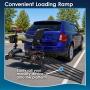 Wheelchair Scooter Carrier for Car Truck SUV, 2in Hitch, Folding Ramp, 500 lb Cap, 48in x 27.75in Cargo Rack, Silver Spring