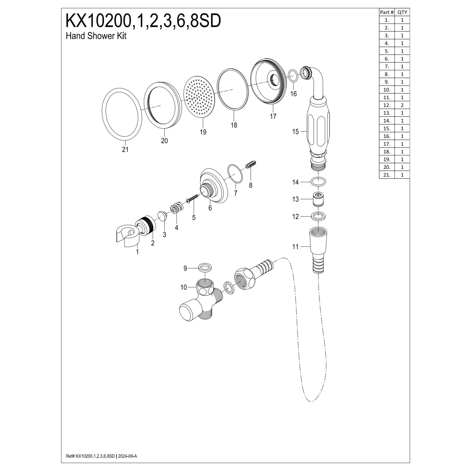 Kingston Brass KX10202SD Vintage Hand Shower Kit, Polished Brass