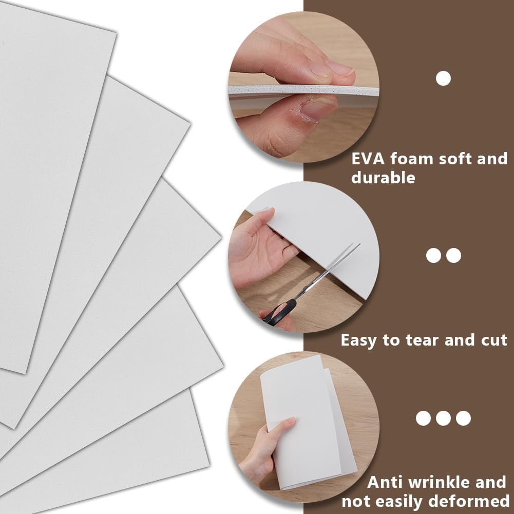 EVA Foam Sheets Rectangle White 300x230x3mm