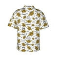 thumbnail image 3 of Uemuo Hohey Bee Golden2 Printed Regular Fit Short Sleeve Casual Hawaiian Shirt for Men,Aloha shirt,Tropical shirt,Floral print shirt,Vacation Beach shirt-3X-Large, 3 of 9