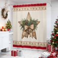 thumbnail image 4 of Christmas Shower Curtains for Bathroom, Xmas Pine Needles Stars Floral Winter Rustic Waterproof Fabric Shower Curtain, Decorative Bathroom Curtain for Bathtub, 72"x72", No Hooks Included, 4 of 9