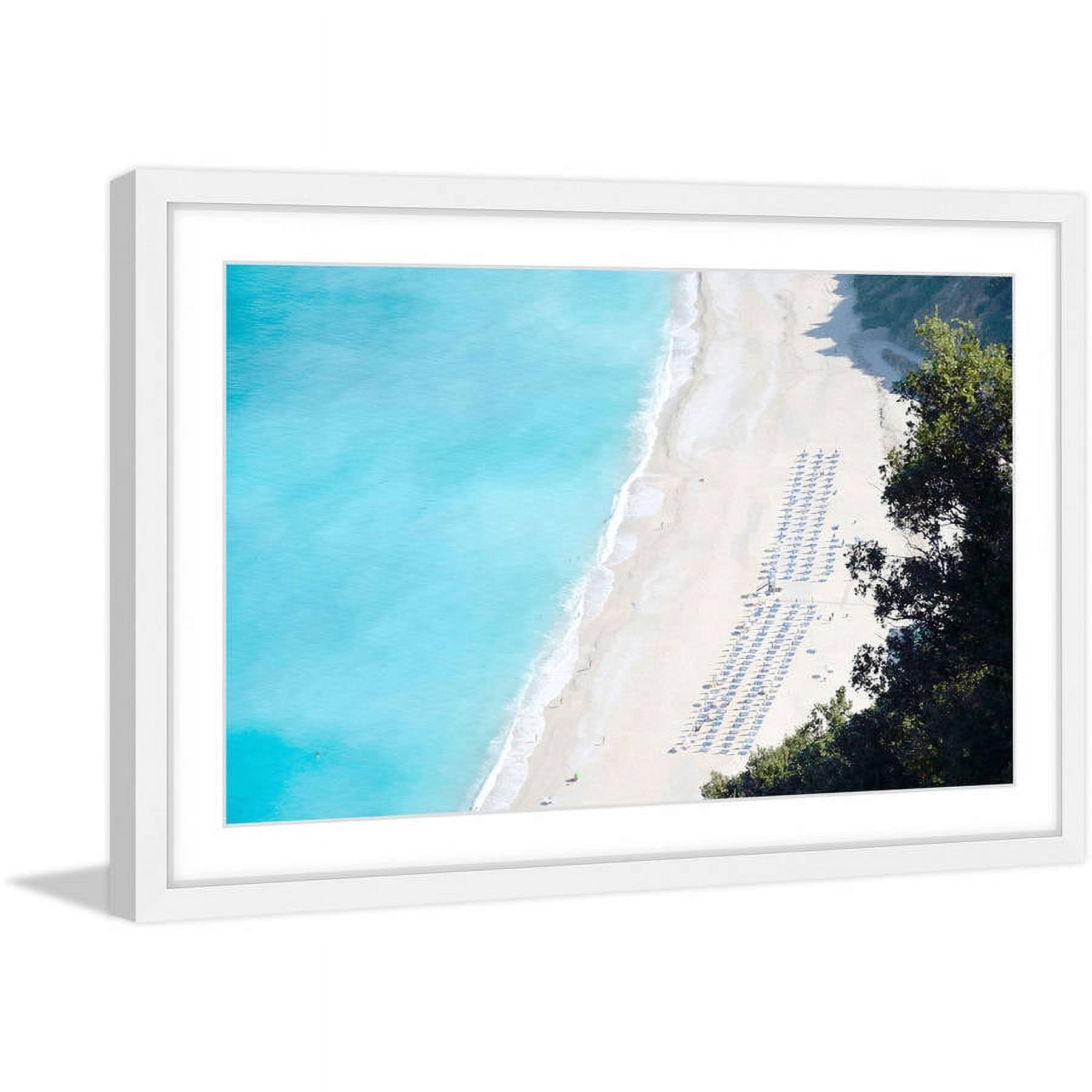 Marmont Hill "White Sandy Beach" Framed Painting Print