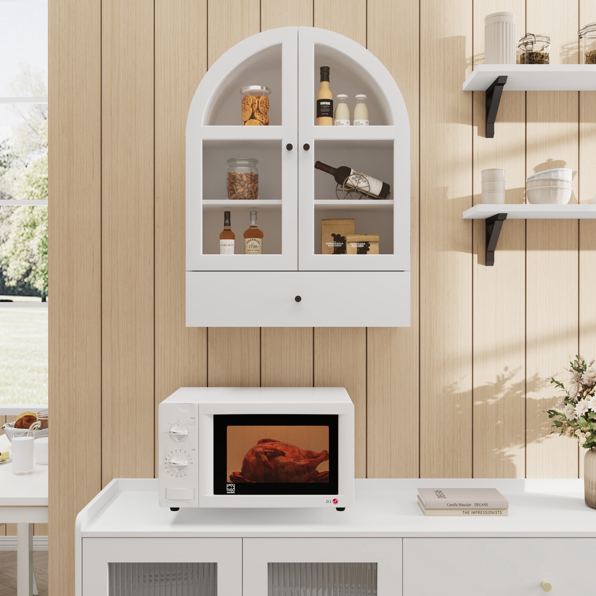 Bathroom Wall Cabinet, Medicine Cabinet with Doors, Over The Toilet Storage Cabinets Organizer for Laundry Room, Kitchen, Living Room, White