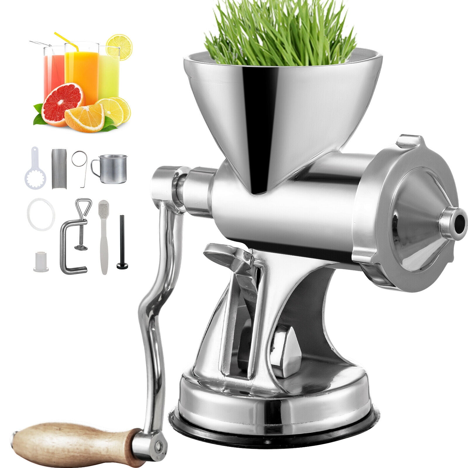 VEVOR Manual Wheatgrass Juicer with Suction Cup Base & Desktop Clamp