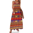 thumbnail image 1 of Vestido largo con estampado étnico africano, estilo abstracto, estilo bohemio, con tirantes, talla grande 3XL y 4XL, 1 of 7