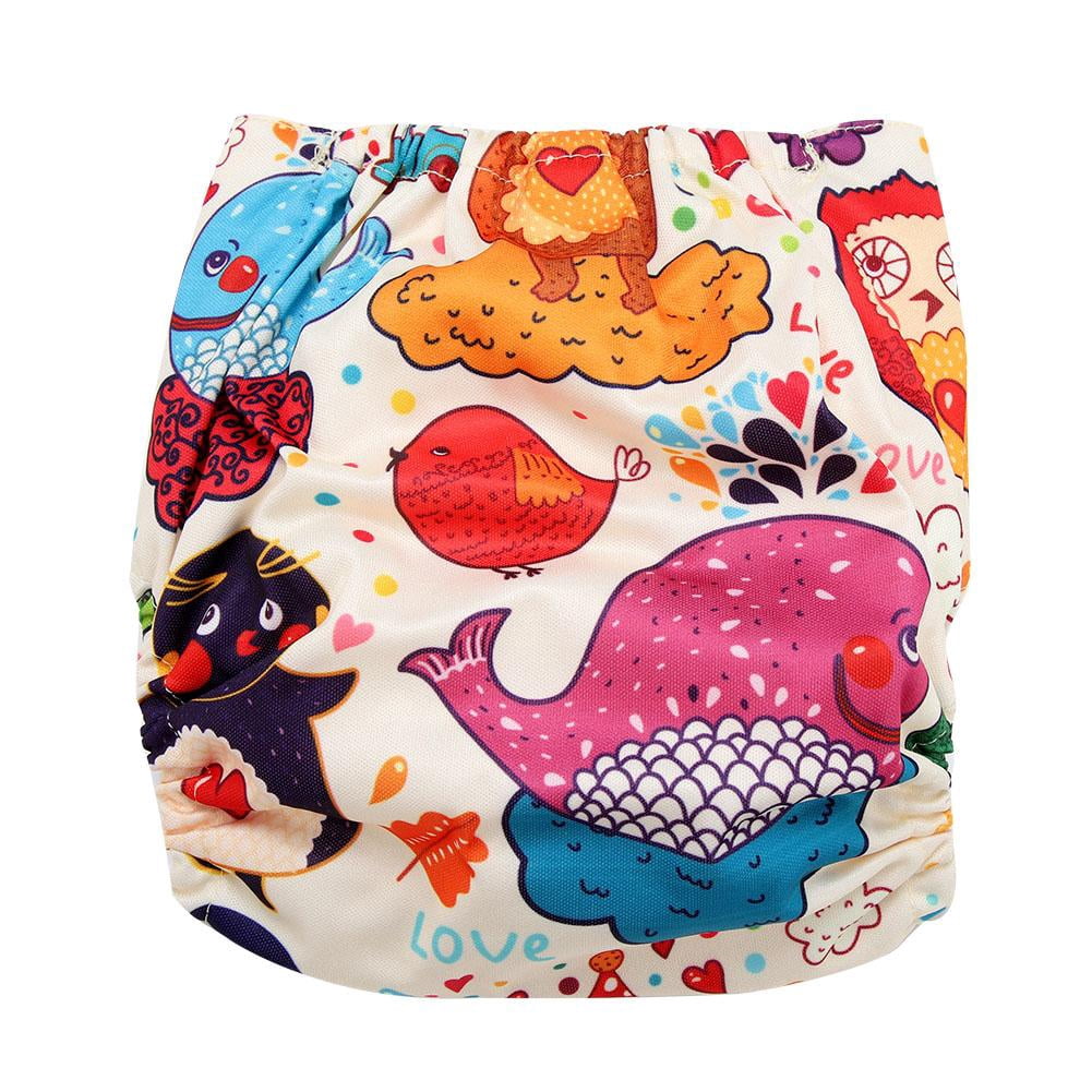 LYUMO Reusable Infant Swim Diaper Washable Pocket Cloth Hook Loop Operating System Size