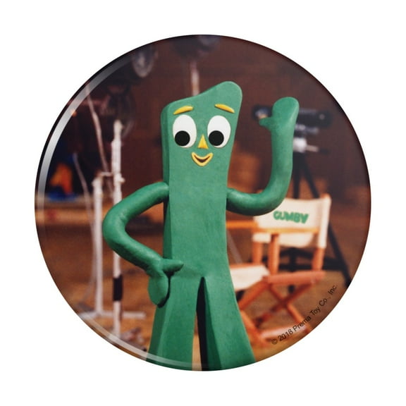 Gumby on Movie TV Set Kitchen Refrigerator Locker Button Magnet