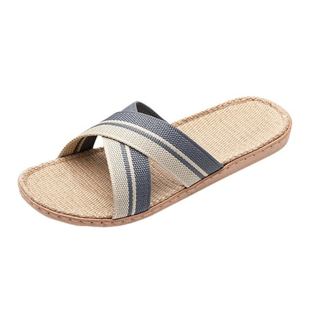 XDDST Bathroom Slippers Women Slippers for Womens Men Linen Shoes Women Summer Household Beach Slippers Sandals Floor Shoes Slides