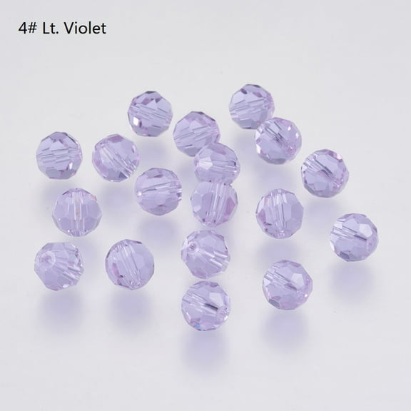 50pcs Imitation Austrian Beads Grade AAA K9 Glass Faceted(32 Facets) Round Medium Purple 6mm Hole: 0.7~0.9mm
