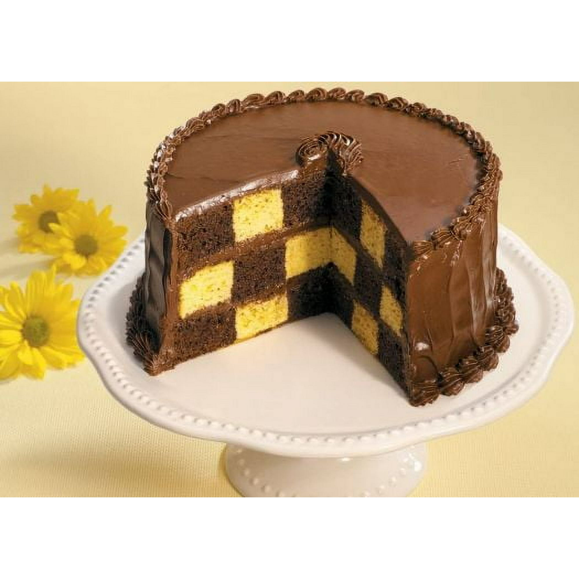 Wilton Round Checkerboard Cake Pan Set, 4-Piece, Steel