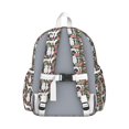 thumbnail image 3 of White Poodle Dog Hawaiian Floral Backpack for School,Cute School Bag,Schoolbag with Adjustable Shoulder Straps & Padded Back,13.4"x11"x4.7", 3 of 6