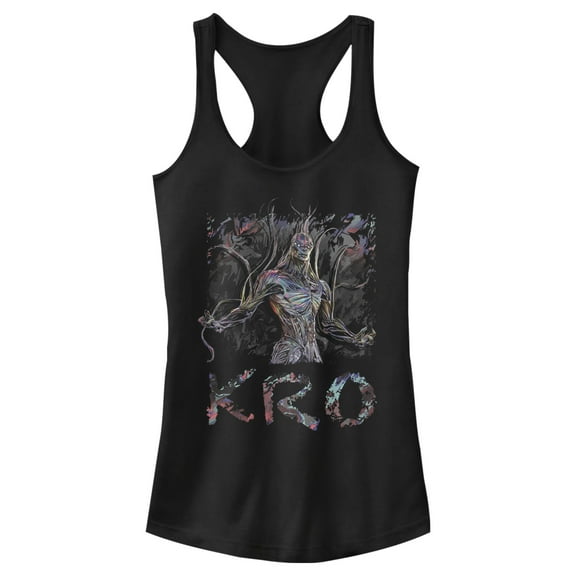 Junior's Marvel Eternals Kro Racerback Tank Top Black Large