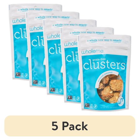 (5 pack) WholeMe, Grain-Free Granola, Gluten Free, Grain-Free Almond Coconut Clusters, 8 oz
