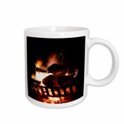 Photgraph Of A Very Hot Fire In An Outdoor Fireplace., 11oz Mug