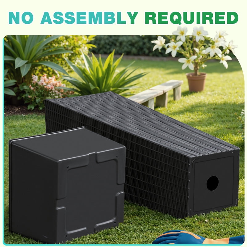 Devoko 32" Tall Planters for Outdoor Plants Set of 2, Woven-Textured Outdoor Plant Pots for Patio, Front Porch