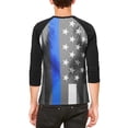 thumbnail image 2 of Halloween Thin Blue Line Superhero Costume Mens Raglan T Shirt, 2 of 2