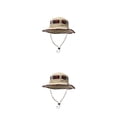 thumbnail image 3 of Sonducket Sombrero de pesca de poliéster, reemplazo Vintage para hombres y mujeres, cordón a prueba de sol para exteriores, gorra fácil de Caqui claro 2piezas, 3 of 6