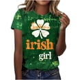 thumbnail image 6 of Levmjia Womens T Shirt St Patricks Day Short Sleeve Crew Neck Casual Versatile Top Soft Breathable Polyester Loose Fit Graphic Tee, 6 of 7