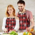 thumbnail image 4 of Red and Black Christmas Snowflake Pattern Apron-Garden Aprons for Women with Pockets-Cotton Linen Waterproof Kitchen Cooking Gardening Aprons Adjustable for Kitchen,Cooking,BBQ and Salon 33"x27", 4 of 7