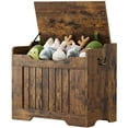 thumbnail image 1 of EDTara Coffre de Rangement, Banc de Rangement avec Charnière de Sécurité, Coffre de Rangement en Bois, Coffre de Rangement à Couvercle Rabattable pour Couvertures, Banc de Rangement pour Entrée, Salon, Chambre, 1 of 10