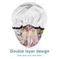 thumbnail image 4 of Shower Caps,Pioneer Flower Floral Print Pattern Waterproof Shower Cap for Women 4 Pieces,Double Reusable Hair Cover for Shower PEVA Elastic Stretch Hem, 4 of 7